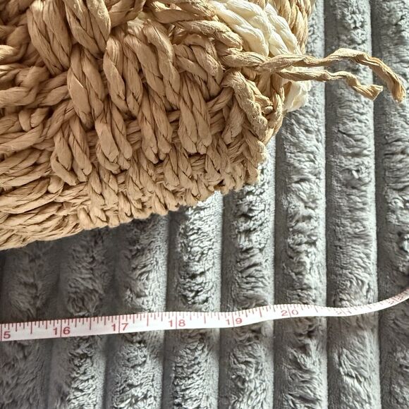 Straw Woven Large Double Handle Beach Picnic Tote Bag - Picture 7 of 9